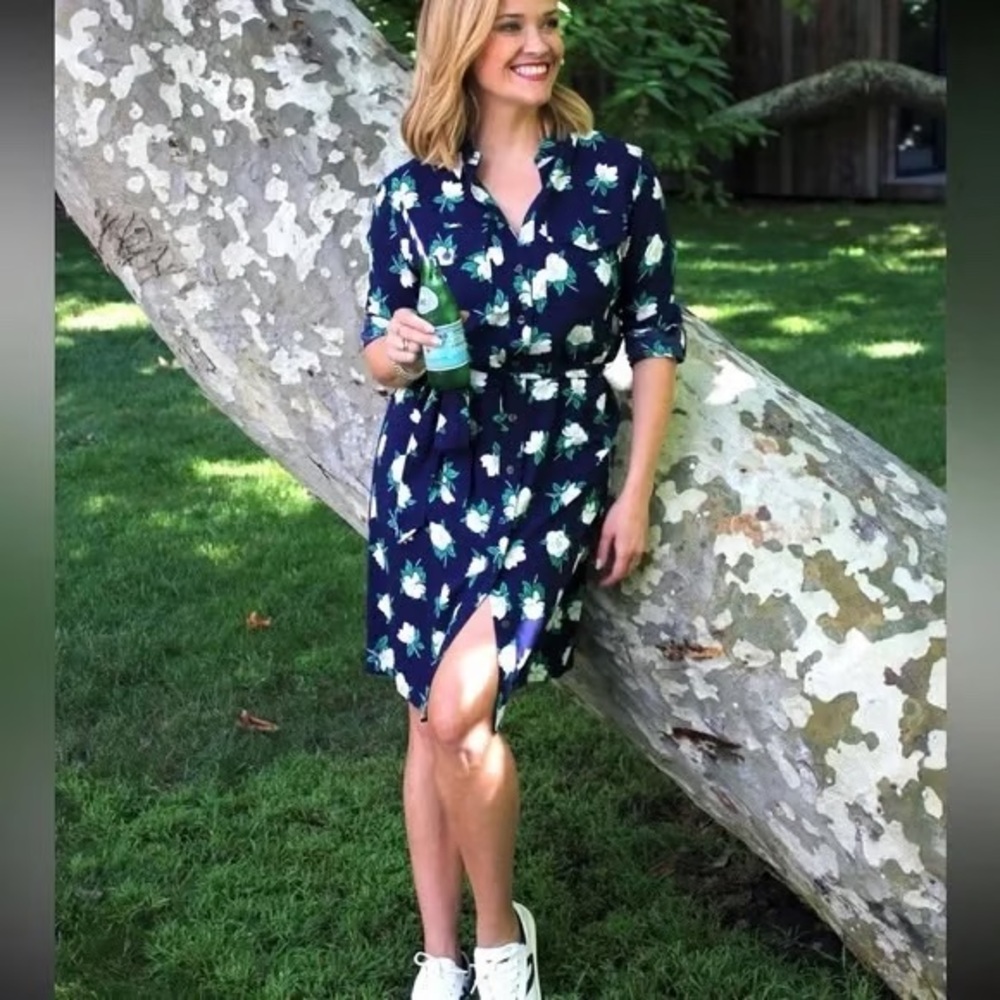 Draper James Magnolia Belted Floral Shirt Dress